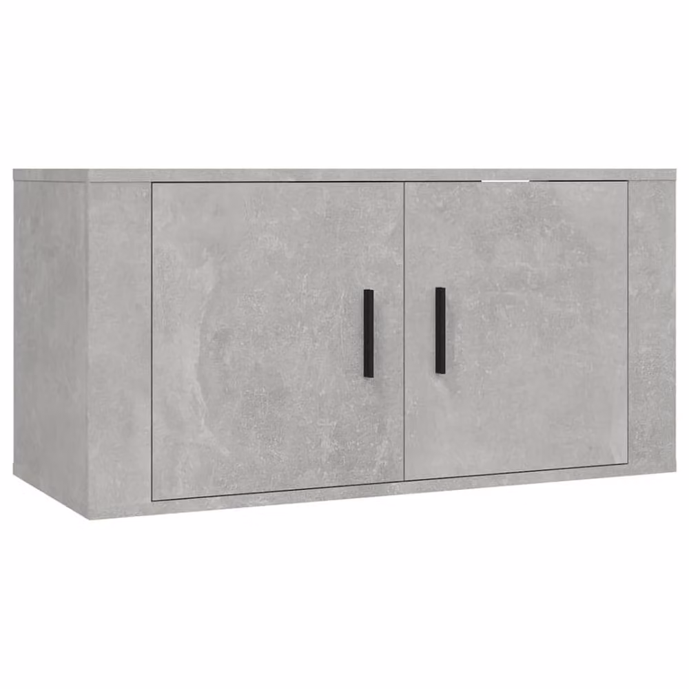 Berkfield Home Set of 2 Wall-mounted TV Cabinets in Concrete Grey, W/D/H: 80 x 34.5 x 40 cm – 3