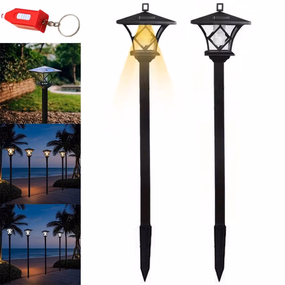 SPETLEK Solar Garden Corner Post Lantern Lights in Black – 2
