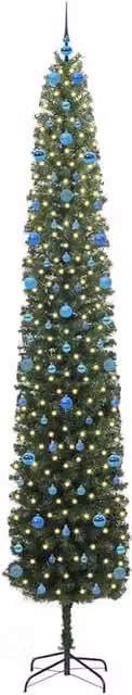 Berkfield Home Green Artificial Christmas Tree with 300 Warm White LEDs and Stand – 1