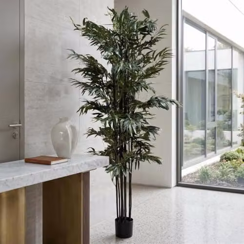Leaf 200cm Artificial Fire Retardant Bamboo Tree in Green – 2