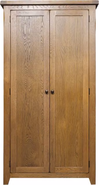 Elm Home And Garden Rustic Oak 2 Door All Hanging Wardrobe in Brown