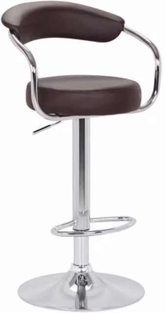 netfurniture Pinnacle Brown Padded Synthetic Leather Kitchen Bar Stool with Arms and Swivel Function – 1