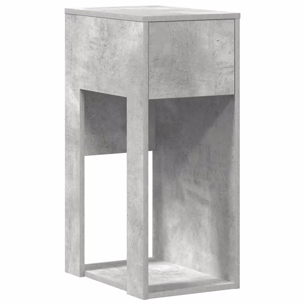 Berkfield Home Computer Tower Stand with Drawer in Concrete Grey, W/D/H: 30 x 44 x 74 cm – 2