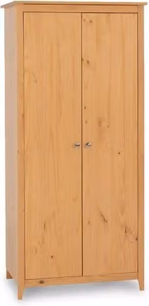 Seconique Oslo Antique Pine 2 Door Double Wardrobe in Brown