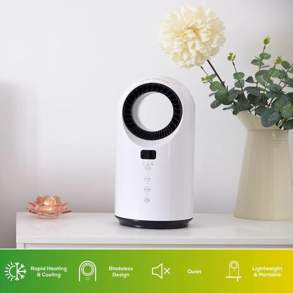 TCP Smart Bladeless Portable Ceramic Fan and Heater, 1.5kW, White – 3
