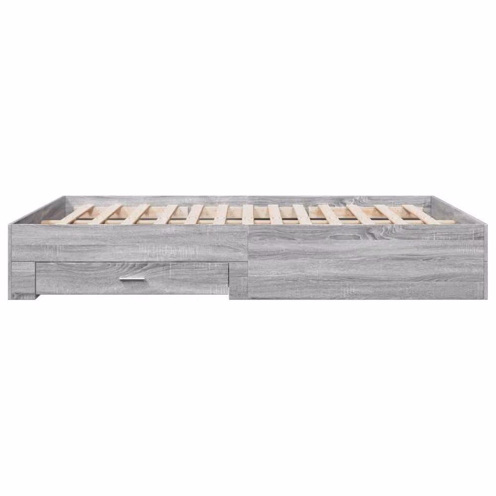 Berkfield Home Modern Bed Frame with Drawers in Grey Sonoma, W/D/H: 160 x 200 x 32 cm – 3