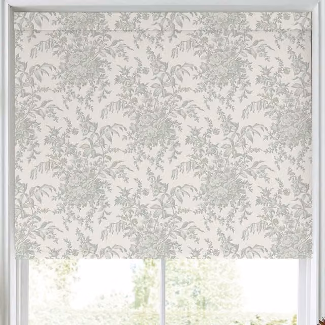 Laura Ashley Picardie Made to Measure Blackout Roller Blind in Fennel Green Floral Polyester