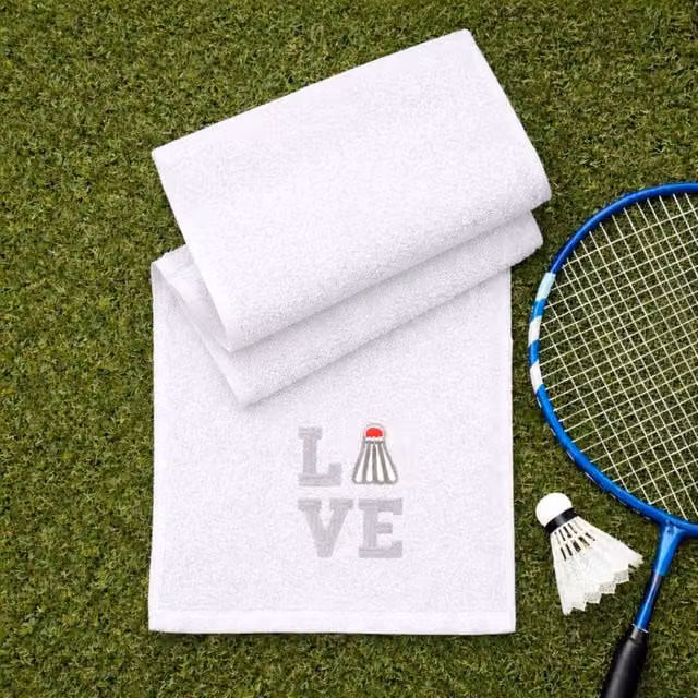 Duncan Stewart Love Sports Badminton Cotton Terrycloth Towel in White