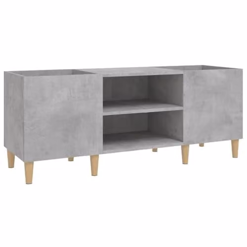 vidaXL Modern Record Cabinet in Concrete Grey, W/D/H: 121 x 38 x 48 cm – 1
