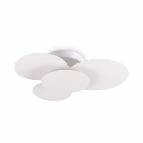 Netlighting Cloud Circles Decorative Flush Ceiling Light White and Copper, Diameter: 52 cm, 3000K