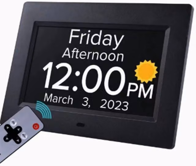 Latto Large Display Digital Clock with Voice Reminder in Black