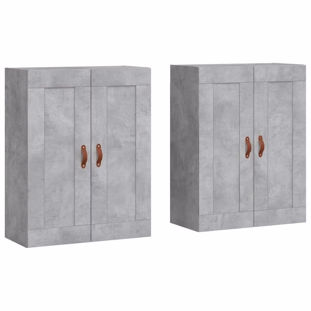 Berkfield Home Wall Mounted Cabinets, 2 Piece Set in Concrete Grey MDF – 2