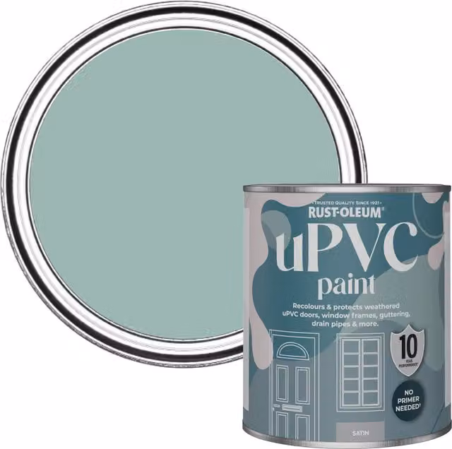 Rust-Oleum Satin Finish UPVC Paint in Coastal Blue, 0.75 l