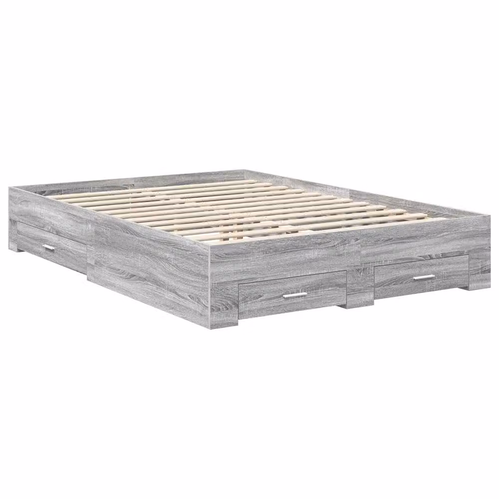Berkfield Home Modern Bed Frame with Drawers in Grey Sonoma, Engineered Wood, W: 135 cm, L: 190 cm – 2