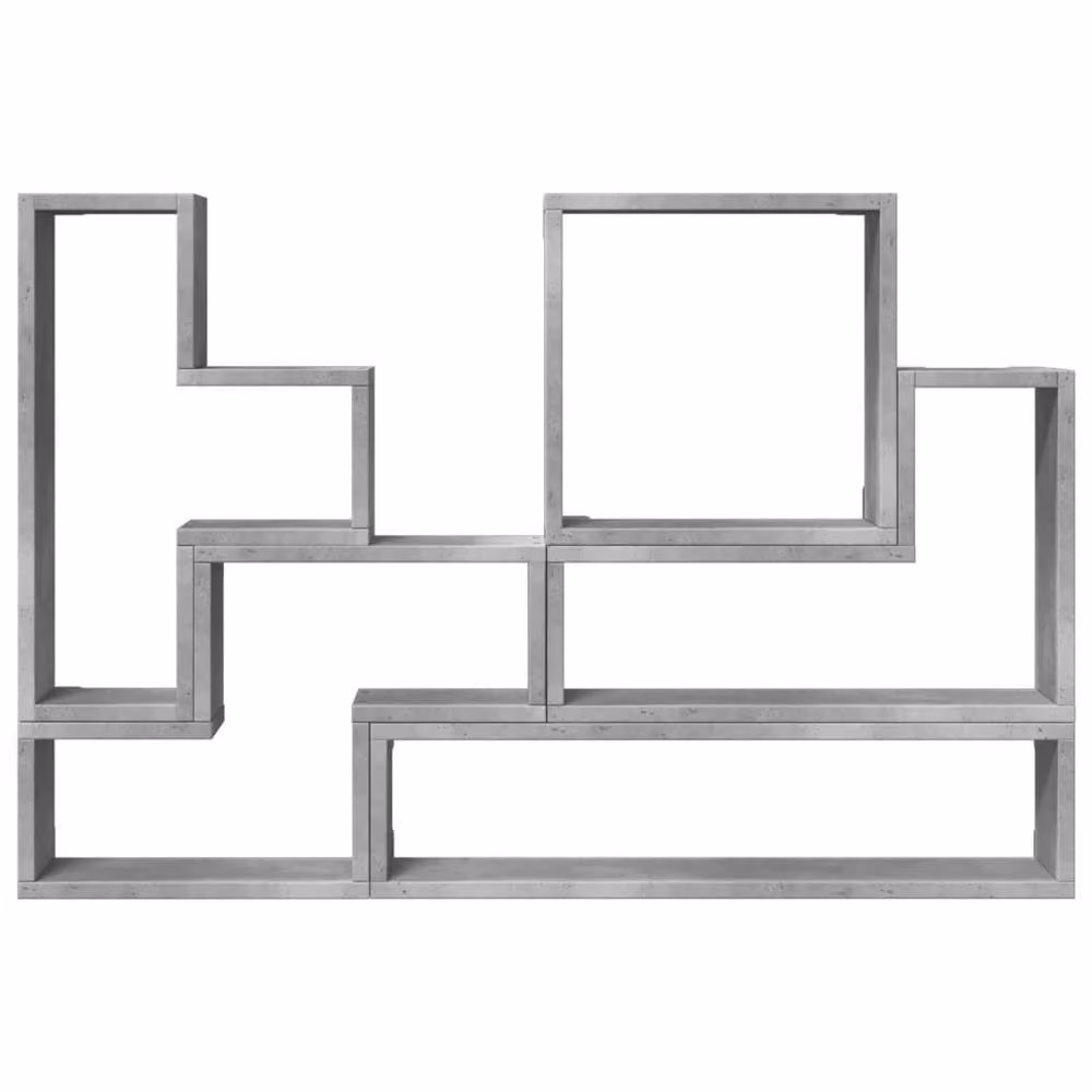 Berkfield Home Wall Mounted Cube Shelf in Grey MDF, W: 96 cm, D: 12 cm, H: 64 cm – 2