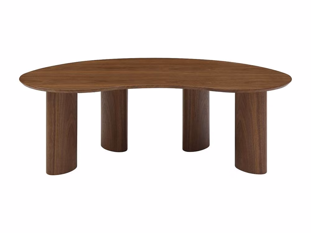 CALYNOR Walnut Veneer Coffee Table in Brown, W/D/H: 70 x 70 x 40 cm – 2