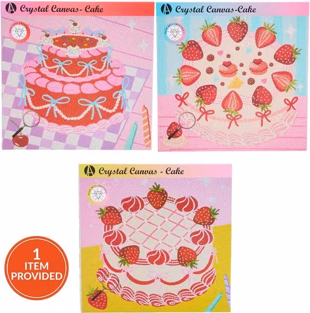 Art Studio Cake Crystal Canvas Kit, Multicolour