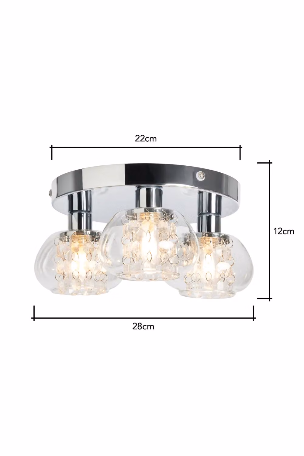 BHS Lighting Klaudia Chrome Flush Bathroom Ceiling Light in Silver – 3