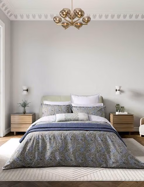Bedeck of Belfast Elara Pure Cotton Bedding Set with Pillowcase, Green Multicolour Graphic Design, W/H: 180 x 200 cm