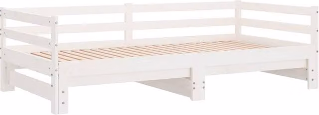 Berkfield Home White Solid Pinewood Pull-out Day Bed with Drawers, W: 90 cm, H: 184 cm, D: 200 cm – 1
