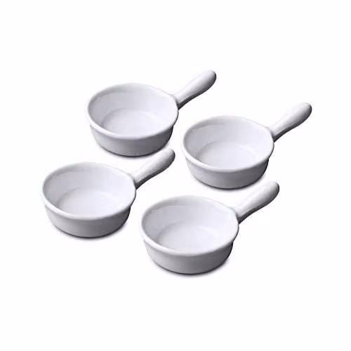 WM Bartleet & Sons 1750 Set of 4 White Porcelain Mini Dip Bowls – 1