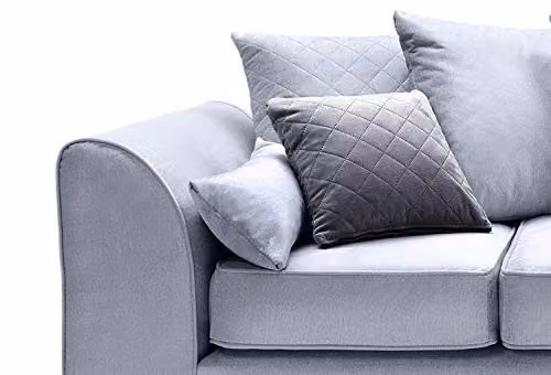 Abakus Direct Chicago L-Shaped Right Hand Facing Corner Sofa in Light Grey Velvet Fabric, W/D/H: 212 x 164 x 78 cm – 3