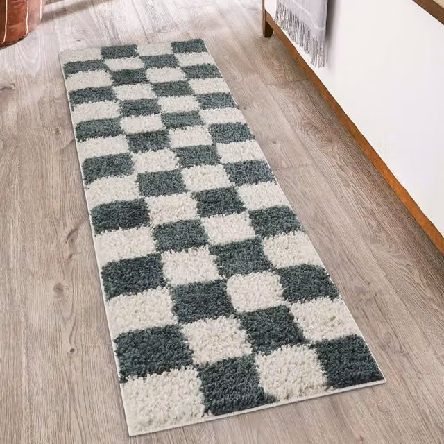 Desire Rugs Chester Modern Shaggy Area Rug, Green, W: 220 cm