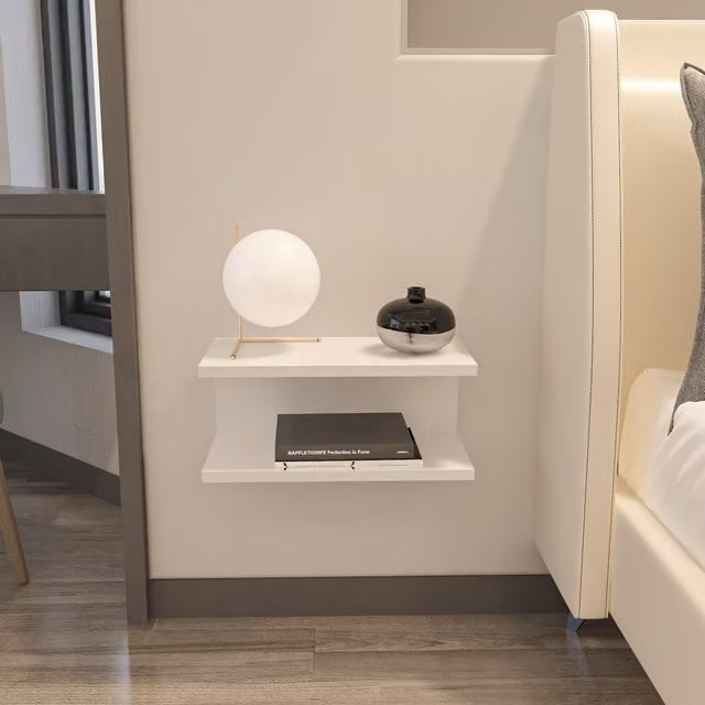 Decorotika Ramira White Wall Mounted Floating Bedside Table