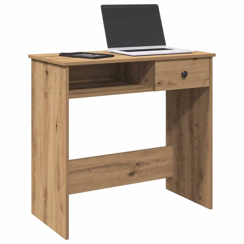 Berkfield Home Artisan Oak Writing Desk in Brown, W/D/H: 80 x 40 x 75 cm – 2
