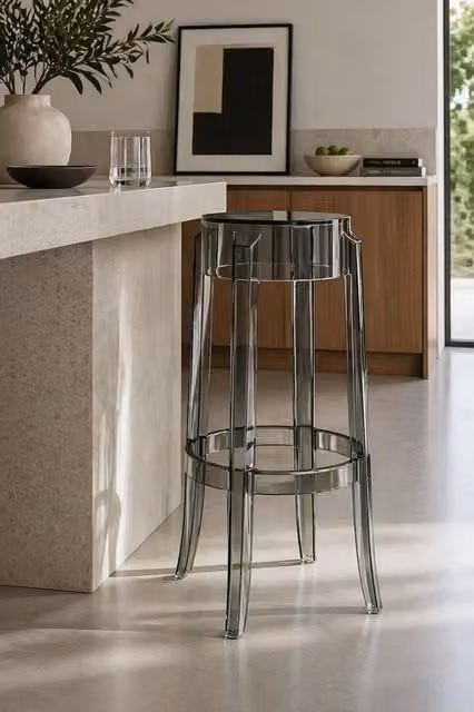 Fusion Living Ghost Style Bar Stool in Grey – 1