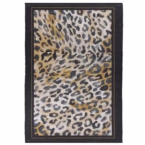 Paoletti Leopardis Leopard Printed Indoor/Outdoor Rug in Black and Gold, W/D/H: 120 x 170 cm – 5