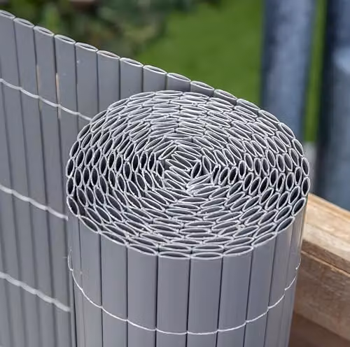 Primrose Grey Artificial Bamboo Woven Plastic Garden Screening Roll W: 400 cm, H: 200 cm