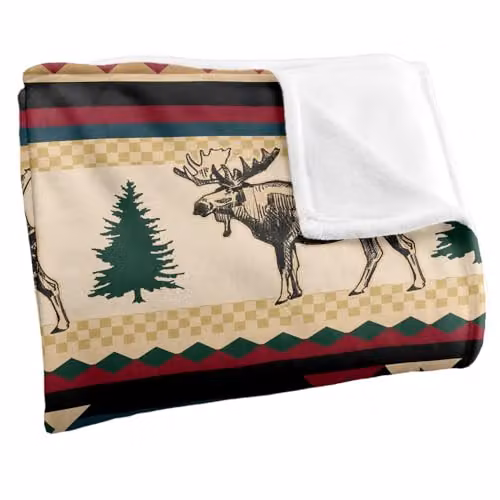 JQ Licensing Southwest Moose Silky Touch Super Soft Fleece Throw Blanket, Multicolour, W/D: 152 x 127 cm – 2