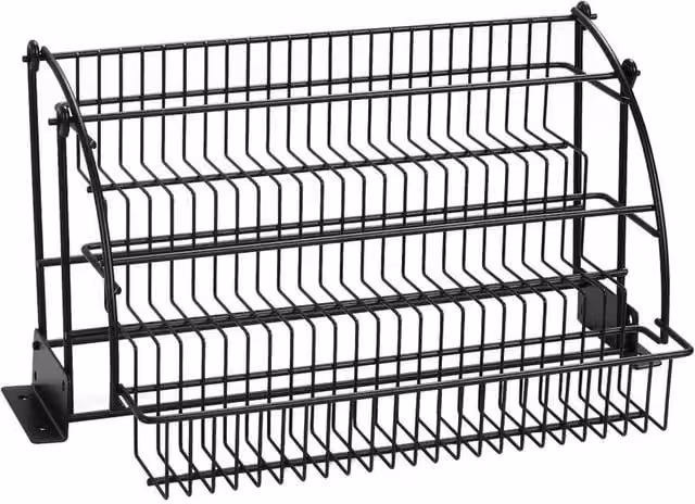 Kelvenix 3 Tier Pull Out Spice Rack Shelf in Black Metal