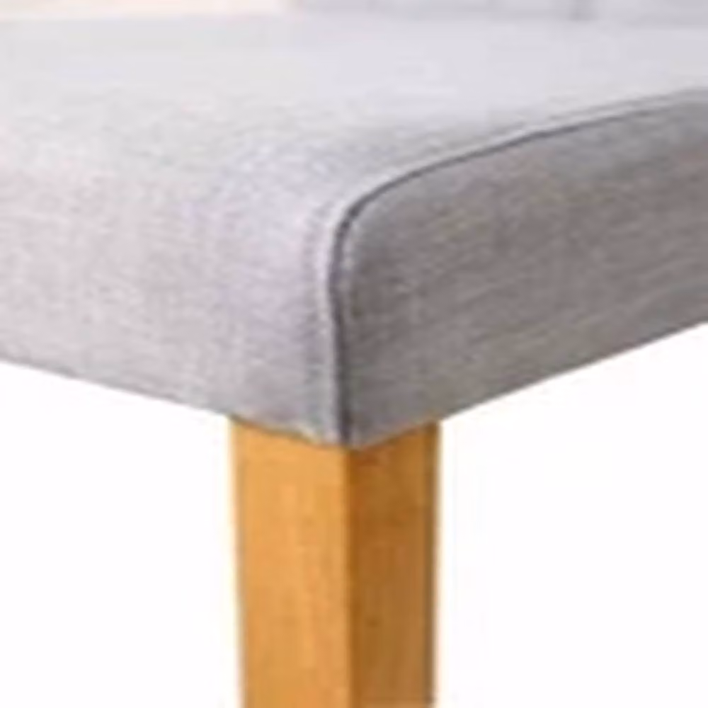EONLION Set of 2 Modern Buttoned Dining Chairs in Light Grey with Oak Effect Legs – 3