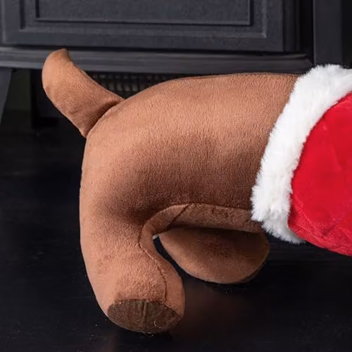 Samuel ALEXANDER Donovan Dachshund Christmas Decoration, Red and White Plush Tabletop Animal – 2