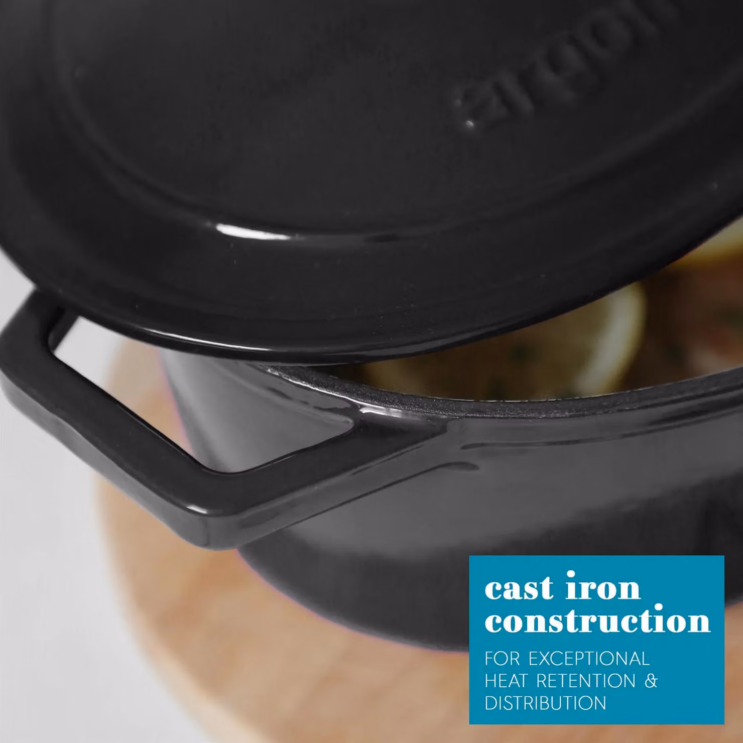 Argon Tableware 2x Black Oval Cast Iron Casserole Dishes with Self Basting Lids, 4.68L – 3
