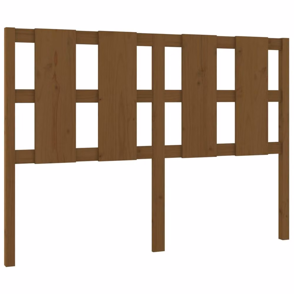 Berkfield Home Beautiful Bed Headboard in Honey Brown Solid Pine Wood, W: 125.5 cm, D: 4 cm, H: 100 cm – 2