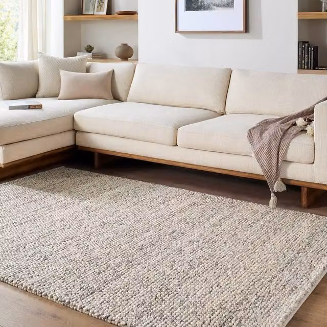 Livabliss Hazar Hand Woven Wool Living Room Rug in Beige and Taupe, W: 185 cm, D: 275 cm – 1