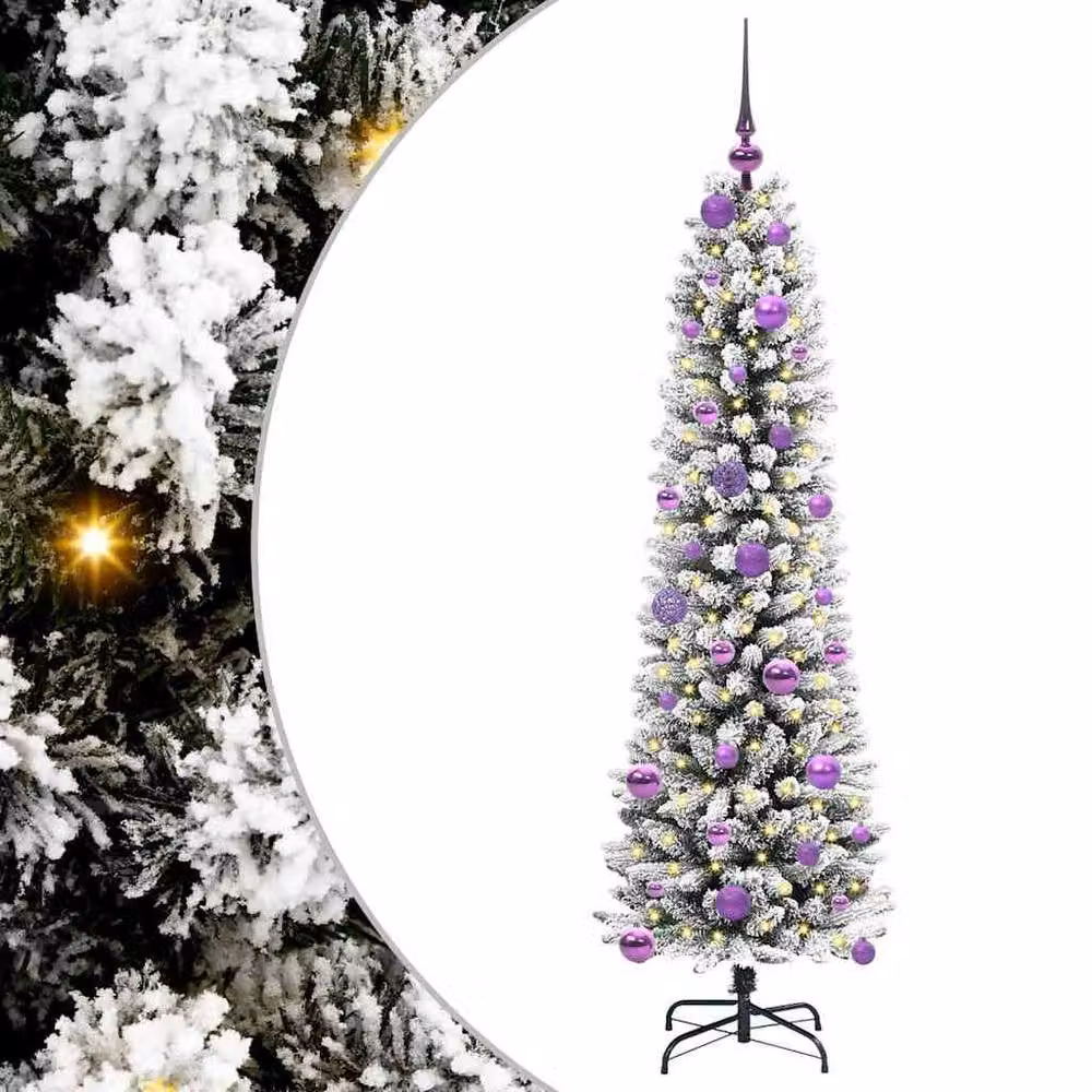 Berkfield Home Artificial Christmas Tree with 150 LEDs in Green and White – 2