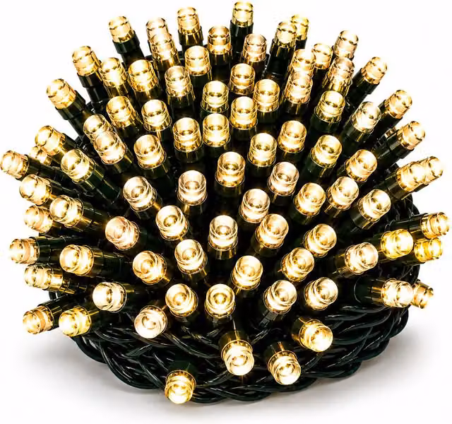 Simpa 200 LED Multi-Action Battery Operated String Lights in Yellow