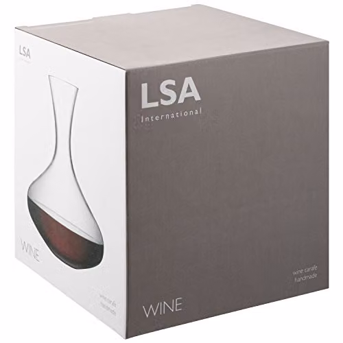 LSA International Handmade Glass Wine Carafe, Transparent, 2.4 l – 2