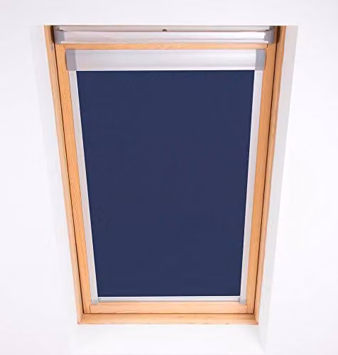 Bloc Blinds Navy Blue Blockout Skylight Blind for Velux Roof Windows, W: 39 cm, H: 76 cm