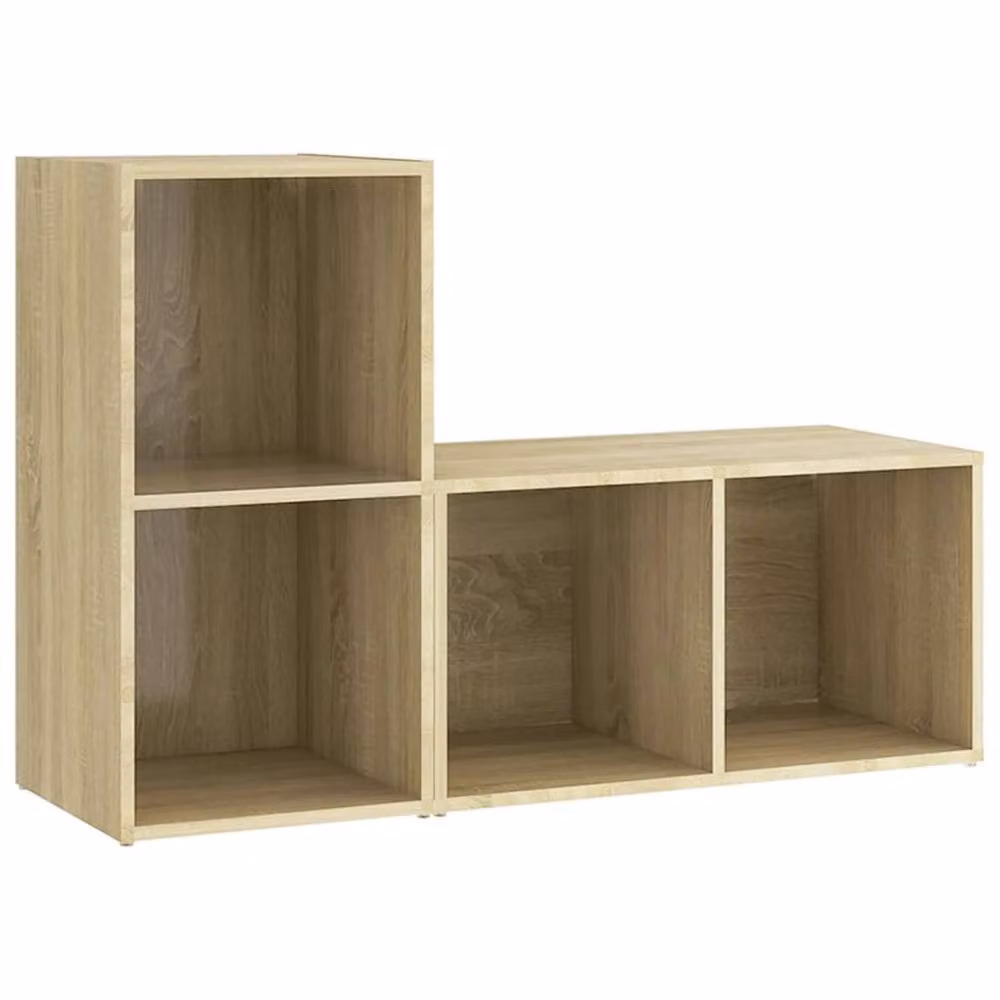 Berkfield Home Set of 2 Sonoma Oak TV Cabinets in Brown, W/D/H: 72 x 35 x 36.5 cm – 3