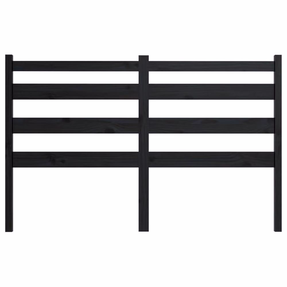 Berkfield Home Black Solid Pine Wood Bed Headboard, W/D/H: 166 x 4 x 100 cm – 3