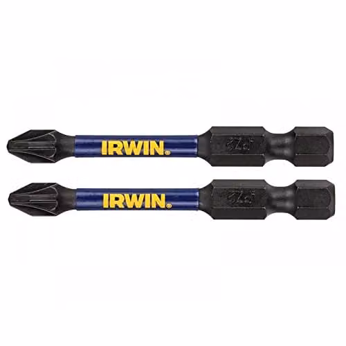 IRWIN Impact Pro Performance PZ1 Screwdriver Bits, 57mm, Pack of 2
