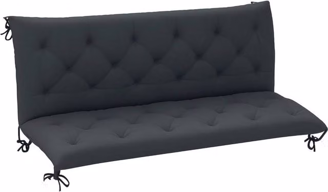 NESTLUNE 3 Seater Garden Bench Cushion in Black, Water Repellent and Breathable Polyester, W: 100 cm, D: 15 cm – 1
