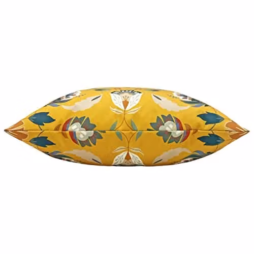 Furn Folk Flora Floral Outdoor Decorative Cushion, Yellow, W/D/H: 43 x 43 x 43 cm – 2
