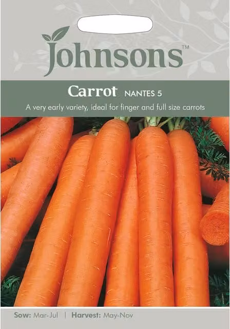 Johnsons Nantes Carrot Vegetable Seeds, Orange