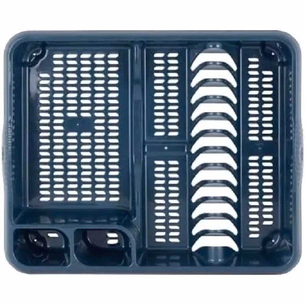 NESTLUNE Blue Plastic Kitchen Sink Dish Drainer and Cutlery Holder, W: 100 cm, D: 15 cm, H: 15 cm – 3